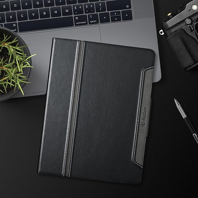 Antbox for iPad Air 13 Inch Case 2026 M4 /2025 M3 /2024 M2 Black | Built-in Pencil Holder Supports Pencil Pro and Pencil (USB-C) Auto Sleep/Wake PU Leather iPad Air 13'' Cover