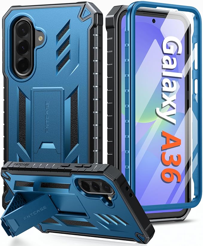 FNTCASE for 11 Pro XL Case Rugged Kickstand 2 Front Frames Black | Built-in Screen Protector 20FT Military-Grade Drop Protection Rugged Heavy Duty Shockproof Full Body Protective Cover