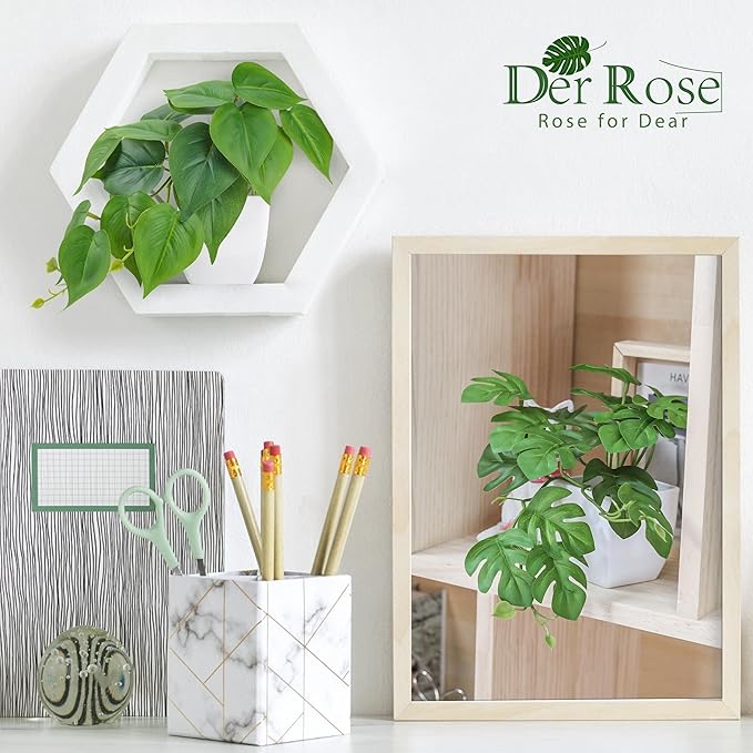 Der Rose 4Pcs Small Fake Plants Artificial Mini Faux Plants for Bathroom Office Desk Shelf Table Accessories Decor Indoor