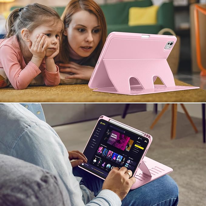 VIKESI Case for iPad Pro 11 inch (M5/M4) 2025/2024Multiple Angles Magnetic Stand CoverShockproof BackPencil Holderand Auto Sleep/WakeBlack