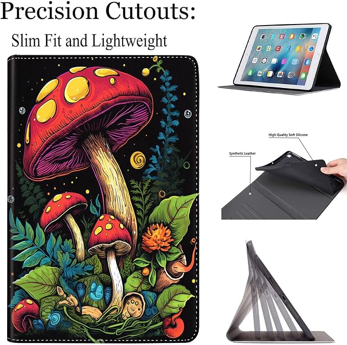 Case for Galaxy Tab A9 Plus ， Auto Sleep/Wake Multi-Angle Viewing Slim Folio Stand Cover for Samsung Galaxy Tab A9+/A9 Plus 11 Inch 2023 (SM-X210/X216/X218) Magic Mushrooms Fungus