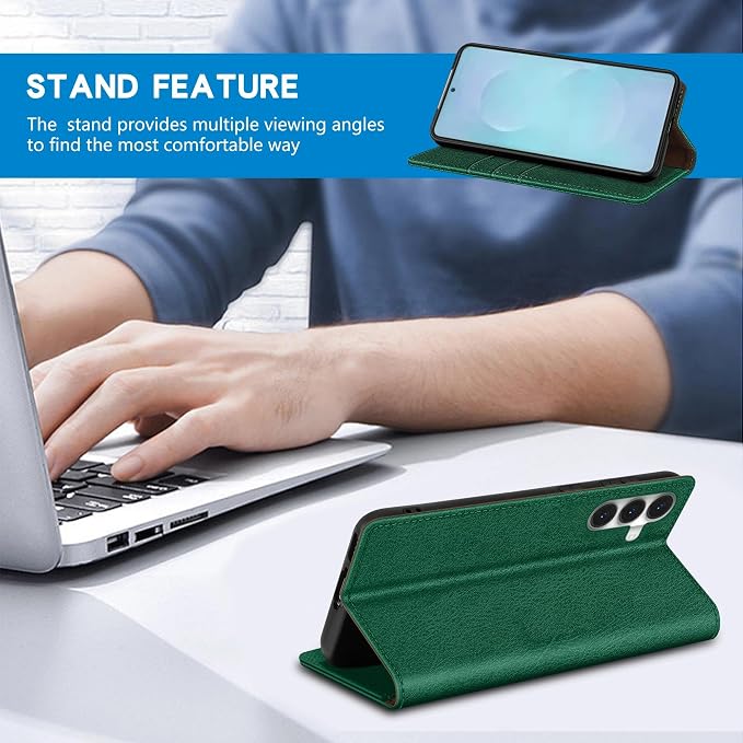 ZZXX for Samsung Galaxy S25 Wallet Case with [RFID Blocking] Card Slot Stand Strong Magnetic Leather Flip Fold Protective Phone Case for Samsung Galaxy S25 Case Wallet(Black-6.2 inch)