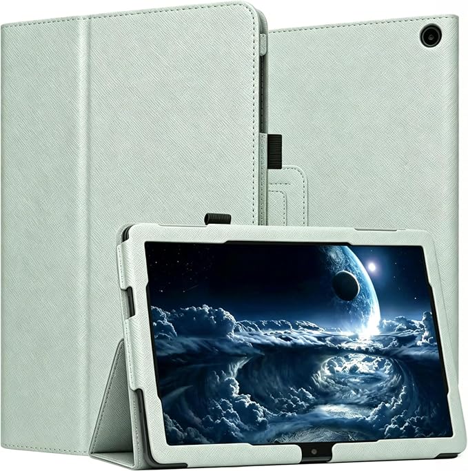 Case for T-Mobile Revvl Tab 2 Tablet - Folio Premium PU Leather Protective Stand Cover with Auto Sleep/Wake Almond Blossom