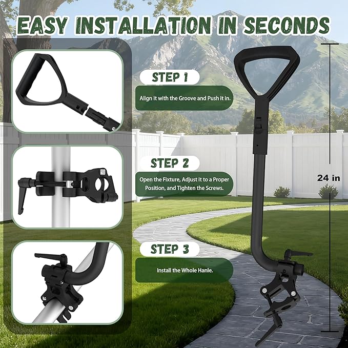 Universal Extension Handle Attachment for Snow Shovel, Weedeater, String Trimmer, Shovel, Rake & More, Back Saving Attachment for All Gardening Tools, Home Tool Gifts for Men