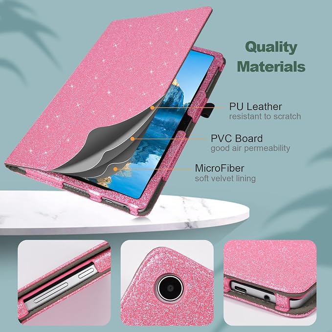 Case for Onn. 10.4 Tablet Pro (2023 Model:100110603) - Folio PU Leather Stand Cover with Pencil Holder Almond Blossom