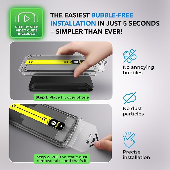 |2 Pack| Anti-Blue Light Screen Protector for iPhone 12 Pro Max (6.7')| Scratch Resistant Tempered Glass | 3D Edge to Edge Coverage | Easy Installation Kit | Eye Safeguard TÜV Certified