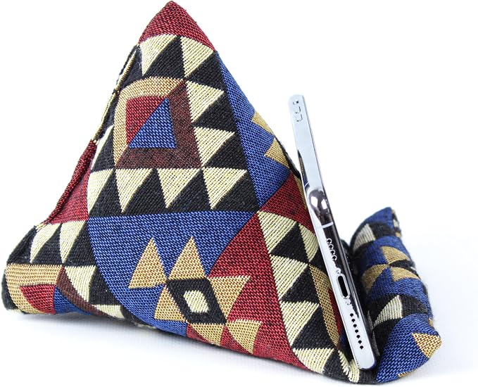 Handmade Phone Pillow Holder - The Wedge Mobile Device Stand - Fabric Phone Stand for All iPhones All Smartphones! 7 x 6.1 x 5.5 Inches (ABC)