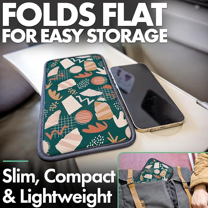 Flight Flap Airplane Tablet Holder Flexible Cell Phone and Tablet Holder Extra Large 12x7” Folding Cellphone Stand for Desk Kindle Bed Airplane Gadgets Long Travel Essentials (Black)