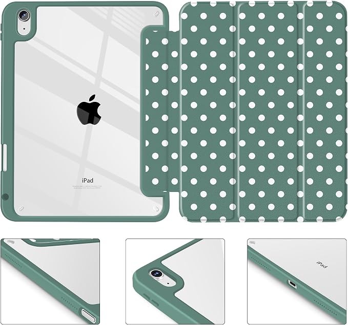 Tuiklol for iPad 10.2 inch 9th / 8th / 7th Gen 2021 2020 2019 Release Case | Built in Pencil Holder - TPU Protection Trifold Stand Stand Clear Back Tablet Cover With Auto Wake/Sleep Blue berries