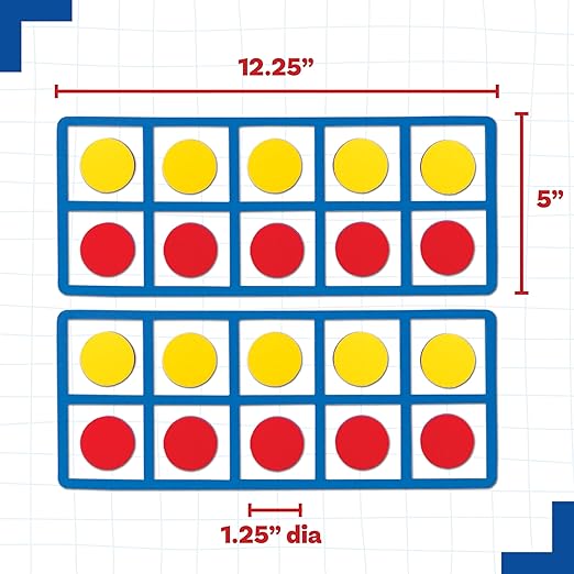 LEARNING ADVANTAGE Giant Magnetic Foam Ten Frames | Early Math Manipulative | 2 Frames with 20 Disks | Teach Number Concepts, Addition and Subtraction