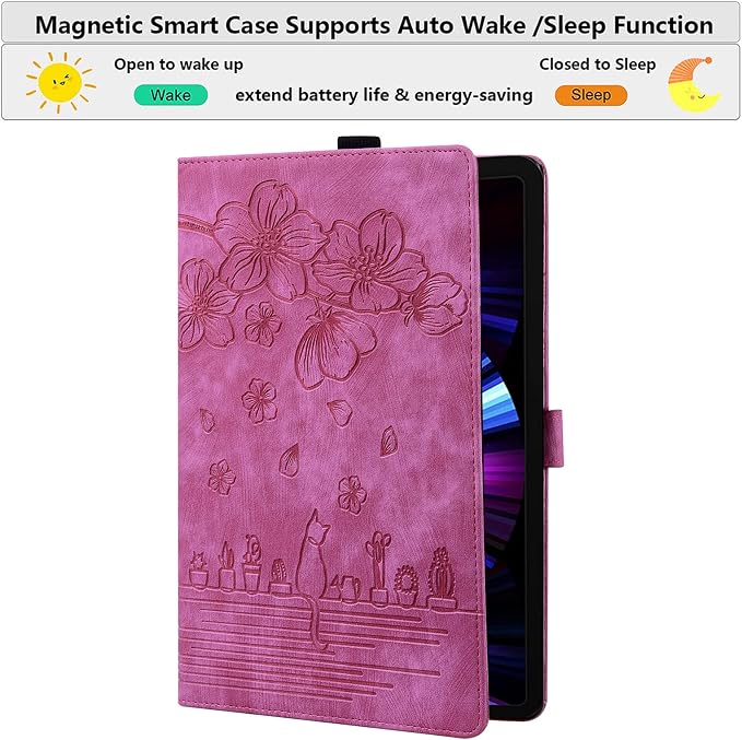 for Apple iPad 10.2 Case 9th/8th/7th Generation Cover (2021/2020/2019) with Auto Wake/Sleep Ultra Thin Lightweight Trifold Stand Folio PU Leather &amp Hard Back Hybrid Cover Almond Blossom