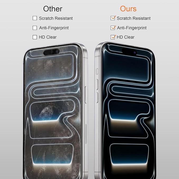 2 Pack for iPhone 17 Screen Protector - 6.3 Inch Tempered Glass Phone Screen Protector with Anti-Scratch Shatterproof Drop Impact Resistant HD Clear Anti-Fingerprint Easy Installation