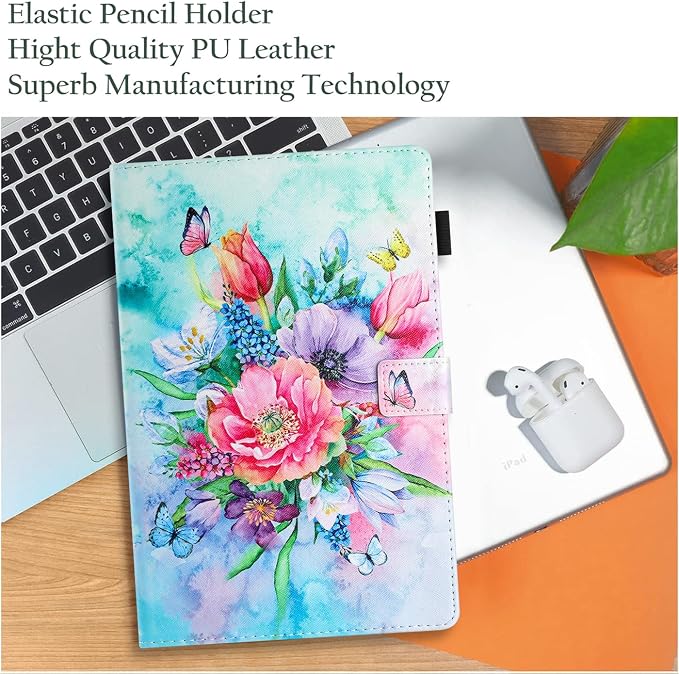 Fancity Case Fits Samsung Galaxy Tab A9/A11 Plus 11” 2025/2023 X210/X216 | Premium PU Leather Cover with Multi-Angles Pencil Holder Smart Wake Sleep for Galaxy Tab A9 A11 Plus X218 Beach