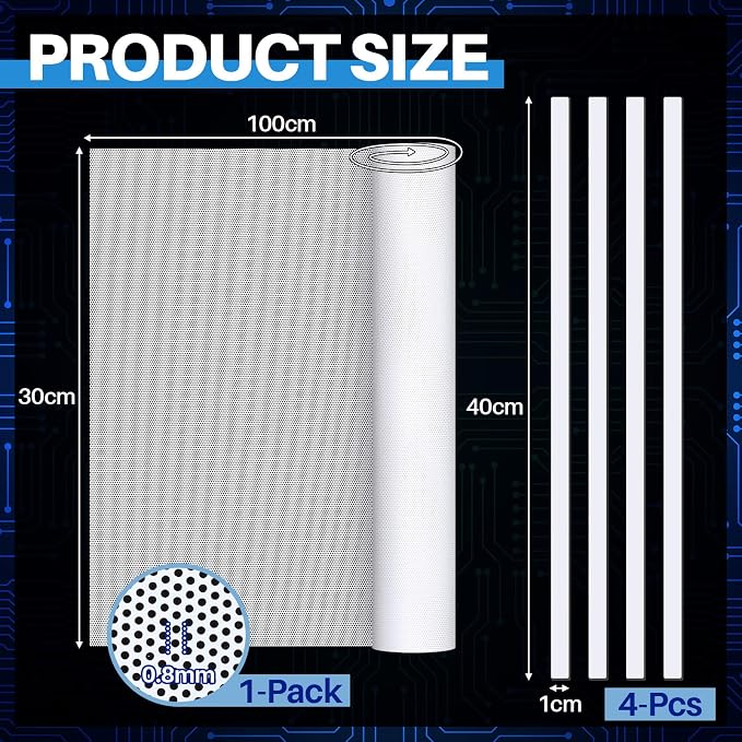 Woanger 1 Pcs 1000 x 300 mm DIY PC Case Dust Filter PC Fan Mesh Filter Air Vent