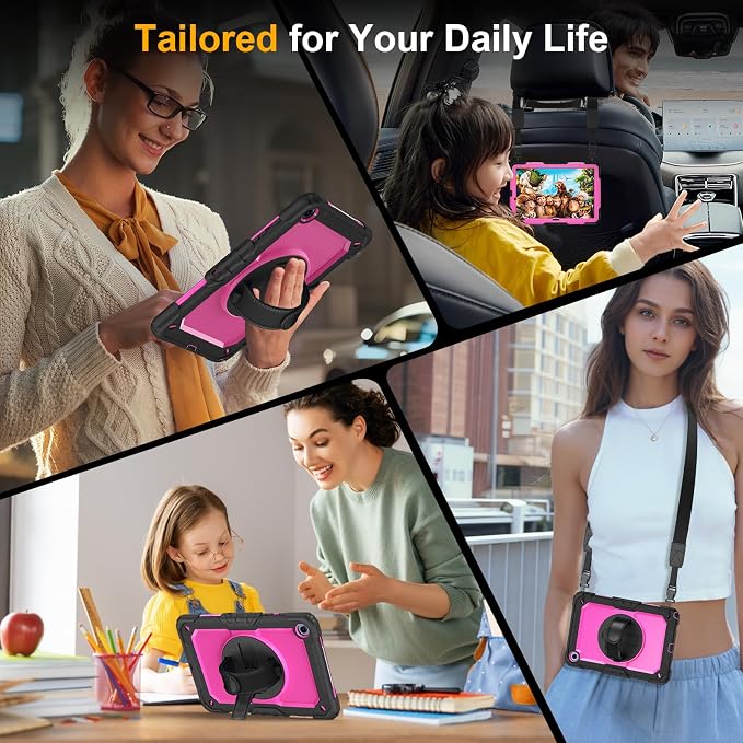 Case for Samsung Galaxy Tab A11+ Plus 11 Inch Ubearkk for Galaxy Tab A9+ Plus Case Full-Body Drop Protection Cover with Screen Protector 360° Rotating Stand and Hand/Shoulder StrapBrightblue