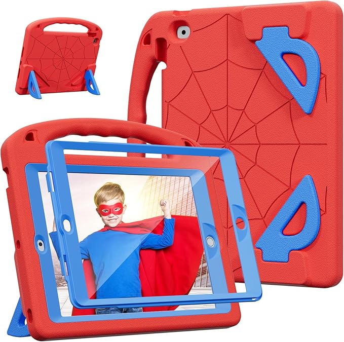 Kids Case for iPad 9th/8th/7th Gen. (10.2-inch 2021/2020/2019) | Shockproof Cover with Built-in Screen Protector and Stand Black