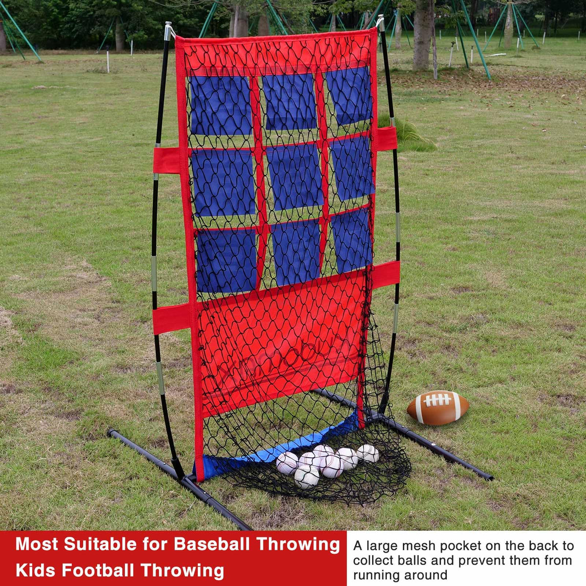 Pitching Target Net – Master Your Pitch! Portable Practice System with Numbered Strike Zone for Baseball, Softball & Football. Includes Carry Bag & Enables Quick Assembly