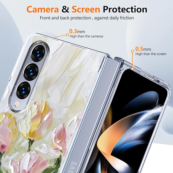 for Galaxy Z Fold4 CaseBuilt-in Magnet CircleWireless Charging | Military-Grade Shockproof case Cover for Samsung Galaxy Z Fold4Anagallis