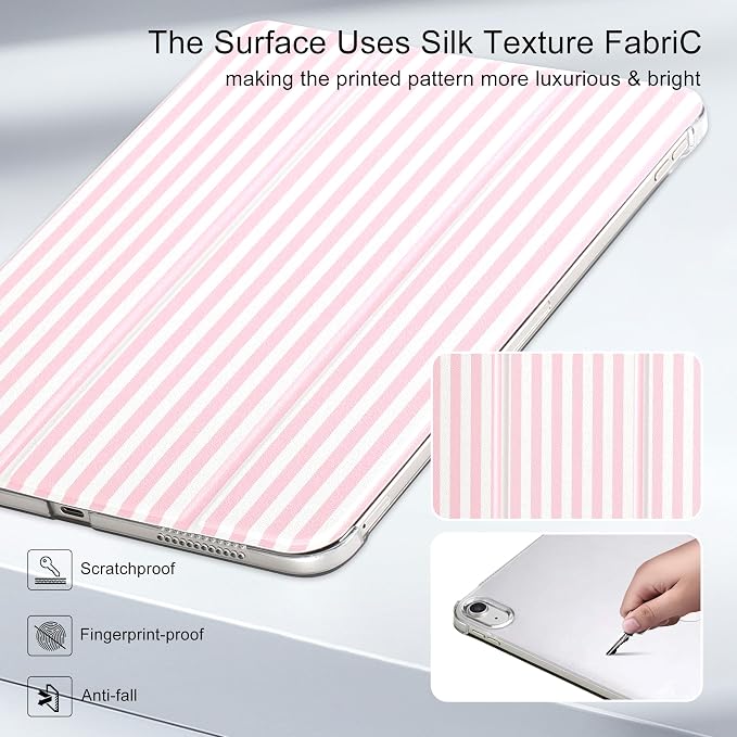 for iPad Air 11-inch M4 2026 M3 2025 M2 2024 iPad Air 5th 2022 / 4th Gen 2020 10.9-inch Slim Foldable Stand Hard PC Translucent Back Shell Smart Cover - [Auto Wake/Sleep]-Black Polka dots