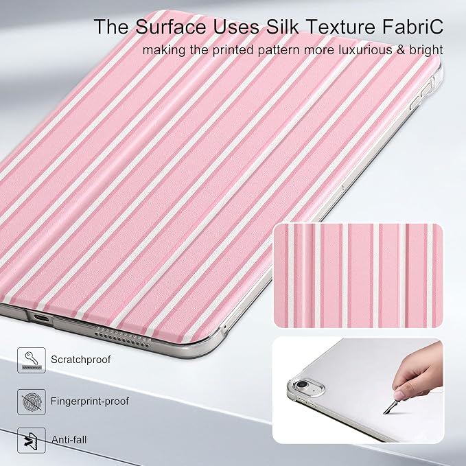 for iPad Air 11-inch M4 2026 M3 2025 M2 2024 iPad Air 5th 2022 / 4th Gen 2020 10.9-inch Slim Foldable Stand Hard PC Translucent Back Shell Smart Cover - [Auto Wake/Sleep]-Black Polka dots