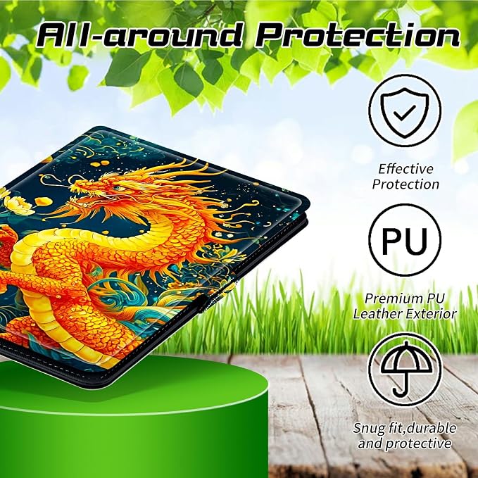 for Walmart Onn 10.1 2024 Onn 10.1 Gen 4 Universal Tablet Case 360 Degree Rotating Kickstand Protective Stand Case with Multiple Viewing PU Leather Shell Case Black Book Cat