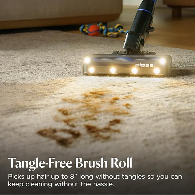 Bissell PowerClean FurFinder 200W Self-Standing Cordless Vacuum w/Tangle Free Brush Roll, Strong Suction, Removeable Battery, Wall Mount, Upholstery Tool & Bright Headlights