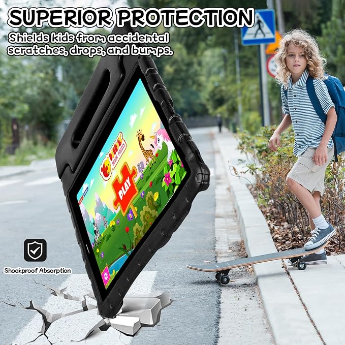 Case for iPad Pro 12.9 Case 2022/2021/2020/2018 with Pencil Holder &amp Hadle Stand Super Protection Kids Proof Cover for iPad Pro 12.9 inch 3rd/4th/5th/6th Generation Black