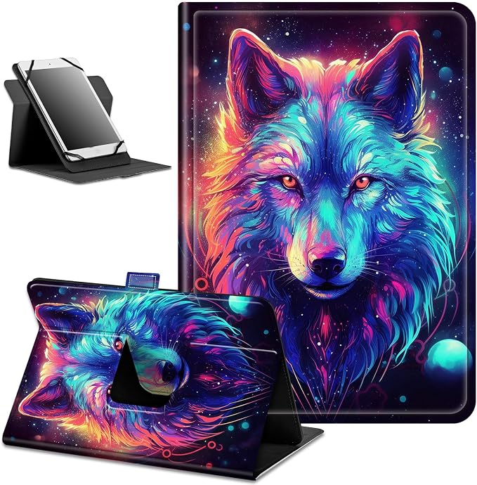 for Google Pixel Tablet Case 2023 Universal Tablet CaseSlim PU Leather Multi-Angle Viewing Cover with 360 Degree Rotatable Kickstand forPixel Tablet 2023 11-inchBlue Wolf