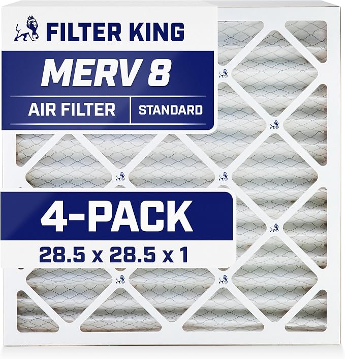 Filter King 28.5x28.5x1 Air Filter | 4-PACK | MERV 8 HVAC Pleated A/C Furnace