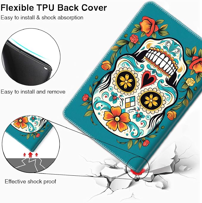 Case for iPad A16 11th Gen 11 Inch (2025) 10th Gen 10.9 Inch (2022) Model A3354 A3355 A3356 A2696 A2757 A2777 ，Slim Fit Standing Cover with Auto Sleep/Wake，Frog Playing Guitar