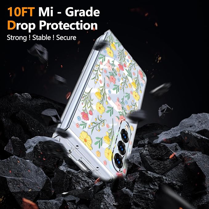 for Galaxy Z Fold4 CaseBuilt-in Magnet CircleWireless Charging | Military-Grade Shockproof case Cover for Samsung Galaxy Z Fold4Anagallis