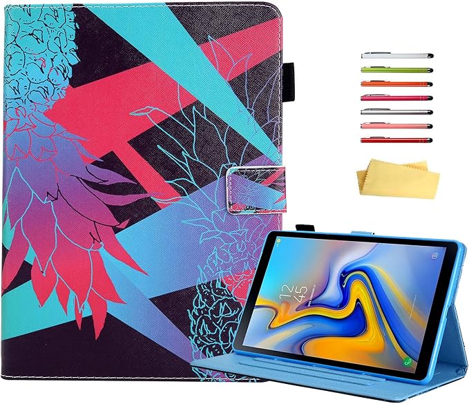 for Galaxy Tab A 8.4 Case 2020 Model (SM-T307/T307U) with Pencil Holder Pockets Multi-Angle Viewing Folio Stand PU Leather Shockproof TPU Cover for Samsung Tab A 8.4 T307 Black Rose Flower