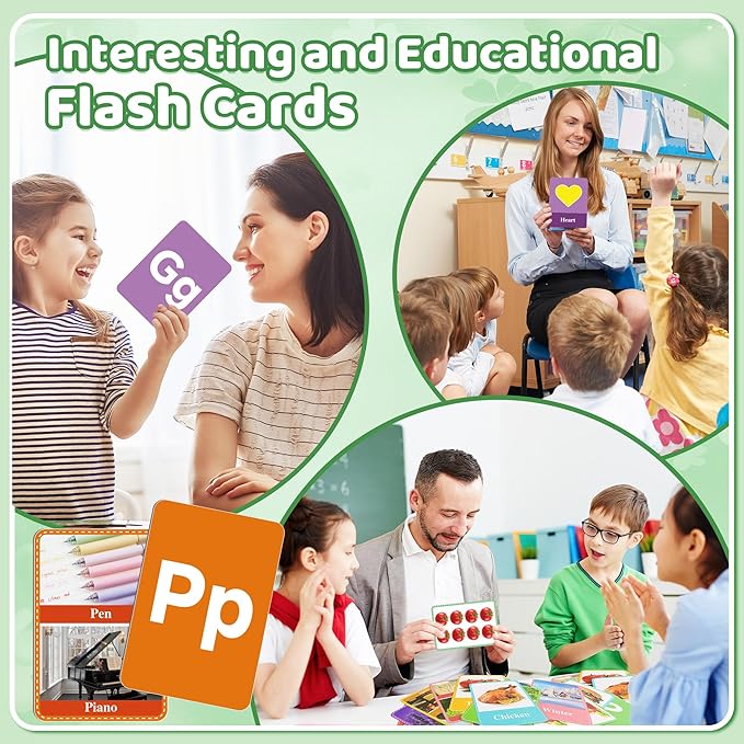 100 Flash Cards for Toddlers 1-3,Flashcards Toddler Flash Cards Double Side with ABC Alphabet Number Color Shape Animal Educational Toys for Preschool Kindergarten Kid Baby Learning Cards Activities