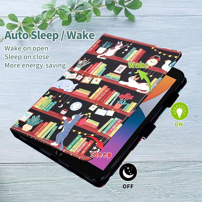 Case for iPad 9th/8th/7th Generation iPad 10.2 Case (2021/2020/2019 Model iPad 9/8/7 Case) PU Leather Folio Folding Stand Cover for iPad 10.2 inch Auto Wake/Sleep Hummingbird
