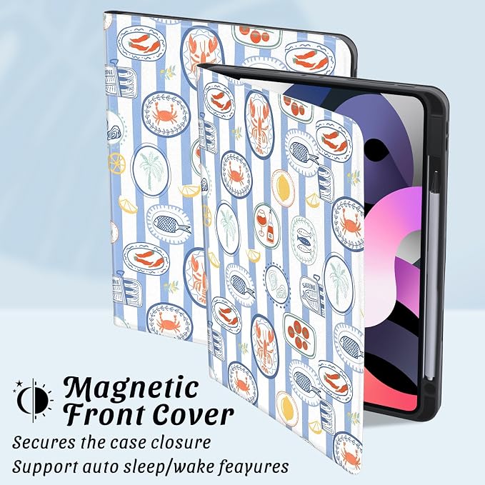 Cute Maple Bear Case for 10.2 iPad 2019/2020/2021(7th/8th/9th Gen) with Pencil Holder Auto Wake/Sleep Leather Soft TPU Back Cover for Women Girls