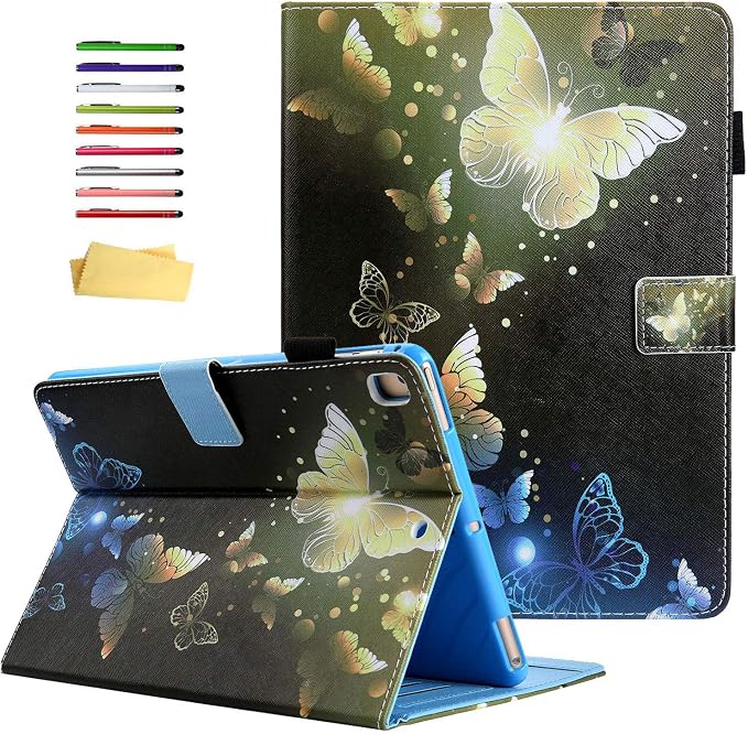 for Apple iPad 10.2 Case 9th/8th/7th Generation Cover (2021/2020/2019) with Auto Wake/Sleep Ultra Thin Lightweight Trifold Stand Folio PU Leather &amp Hard Back Hybrid Cover Almond Blossom