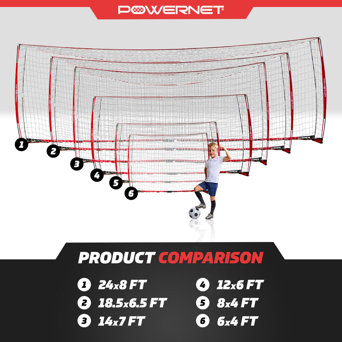 PowerNet 12x6 FT Portable Soccer Goal