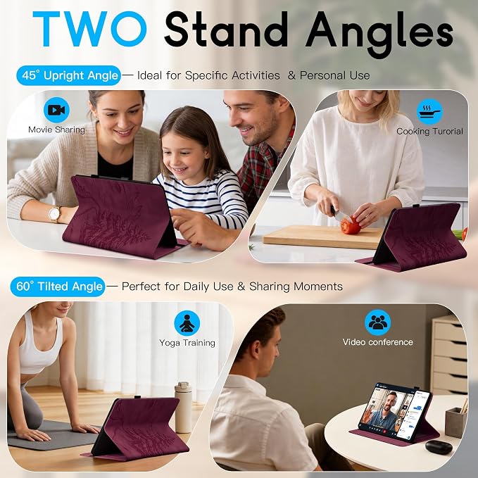 Galaxy Tab S10 Lite / S10 FE / S9 FE Case(10.9 Inch) Frozen Lake Premium Leather with Soft-Touch Feel Built-in Card Slots Adjustable Kickstand Slim and Lightweight ICY Blue