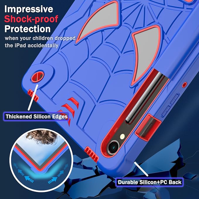DETUOSI Case for Samsung Galaxy Tab S10 Lite / S10 FE / S9 FE 10.9-Inch with S Pen Holder + Shoulder Strap3-Layer Hybrid Heavy Duty Full-Body Shockproof4-Angle Viewing Protective Cover
