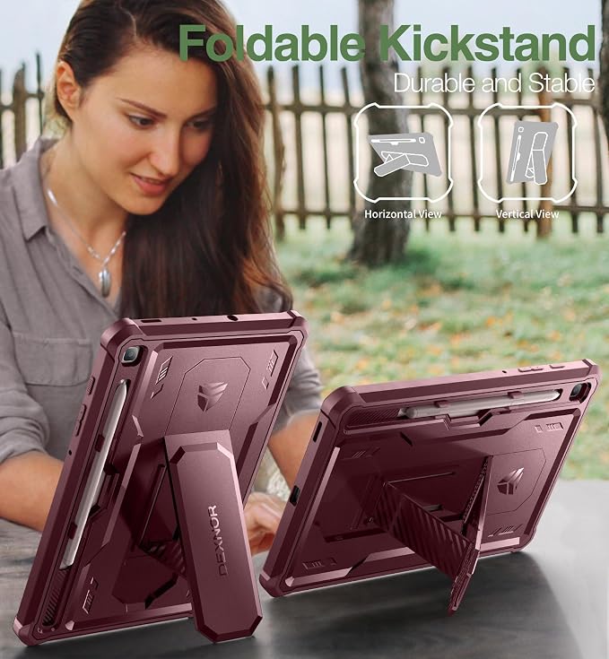 Dexnor Case for Samsung Galaxy Tab S6 Lite 10.4 Inch 2024/2022/2020 [Built in Screen Protector &amp Kickstand] with Pen Holder Heavy Duty Shockproof Full Body Protective Cover for Tab S6 Lite (Black