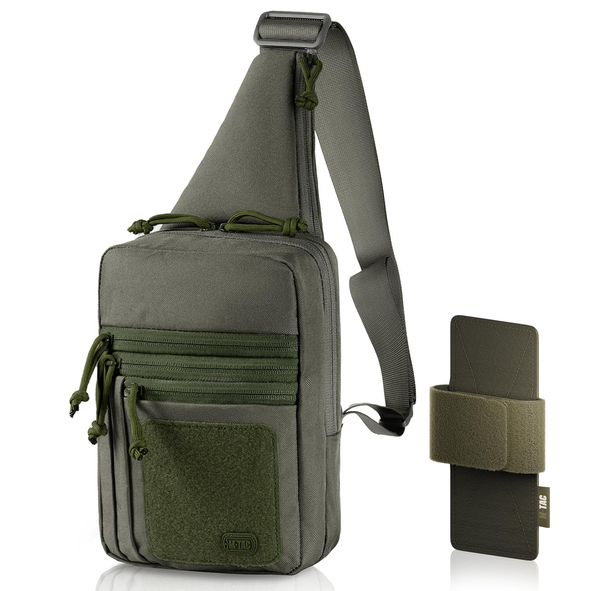 M-Tac CCW Sling Bag for Men & Women - EDC Shoulder Bag Tactical - Crossbody Concealed Carry Bag - Mens Chest Pack (Olive Loop Panel)