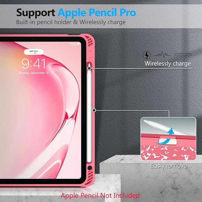 Fintie Slim Case for iPad Air 11-inch &amp iPad Air 5th/4th Generation 10.9 in | Tri-Fold Stand Flexible Soft TPU Back Cover Shockproof Protection Pencil Holder Scratch-Resistant Composition Lil