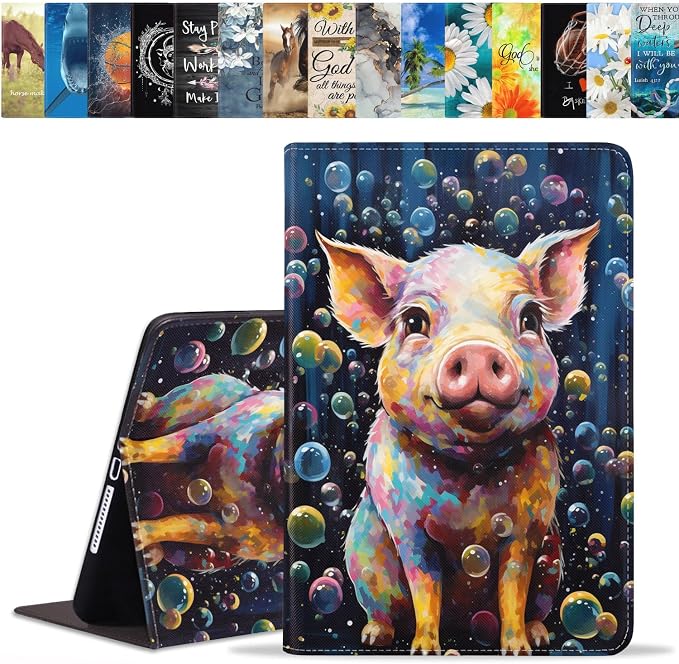 Case for Samsung Galaxy Tab A 8.0 2019 (SM-T290/T295/T297) Slim Lightweight PU Leather Stand Cover with Auto Wake/Sleep for Galaxy Tab A 8.0 Inch Abstract Watercolor Art Dogs
