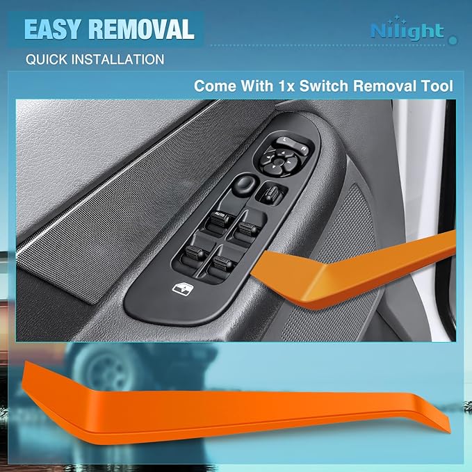 Nilight Power Master Window Switch Compatible with 1997 1998 1999 2000 2001 Jeep Cherokee Front Left Driver Side Windows Control Switches Replacement Set with Removal Tool