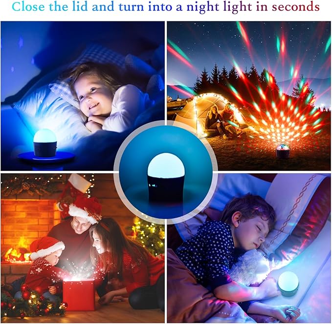 2-Pack Wiwreenm Mini Disco Ball Sound Activated Night Lights Projector for Kids,Halloween,Disco Decoration for Car/Parties