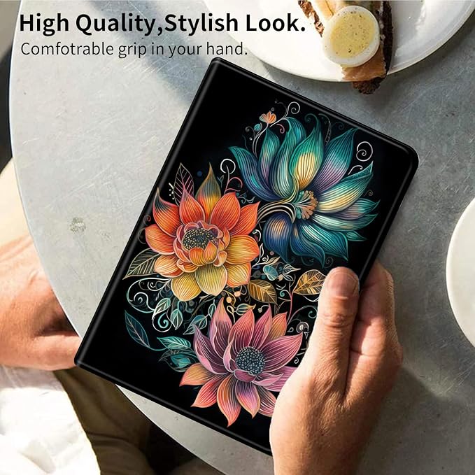 Case for iPad (A16) 11th Generation 11 Inch (2025)iPad 10th Generation 10.9 Inch (2022)PU Leather Slim Standing Smart Coverwith Auto Sleep/WakeBall on Fire