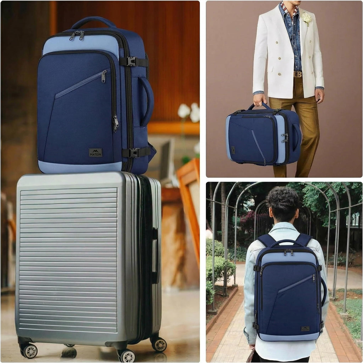 MATEIN Expandable Travel Backpack, Large Capacity Carry on Backpack for Men