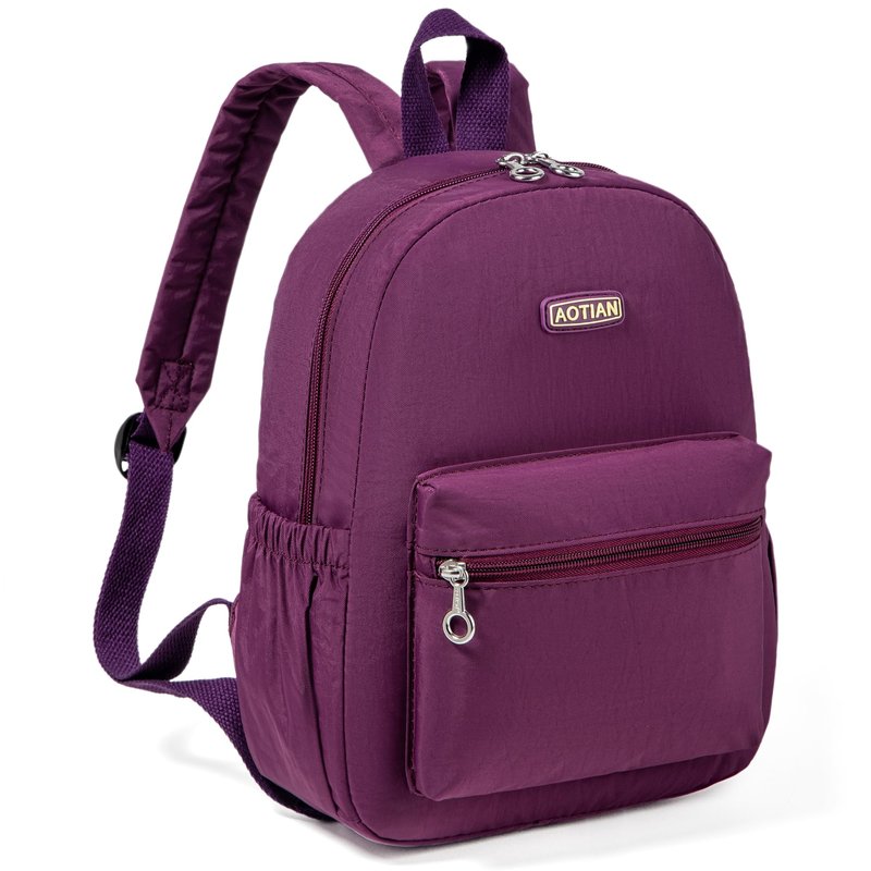 AOTIAN Mini Lightweight 11.8 Inch Backpack Durable Travel Hiking Women and Girls Small Daypack, 7 Liters Purple