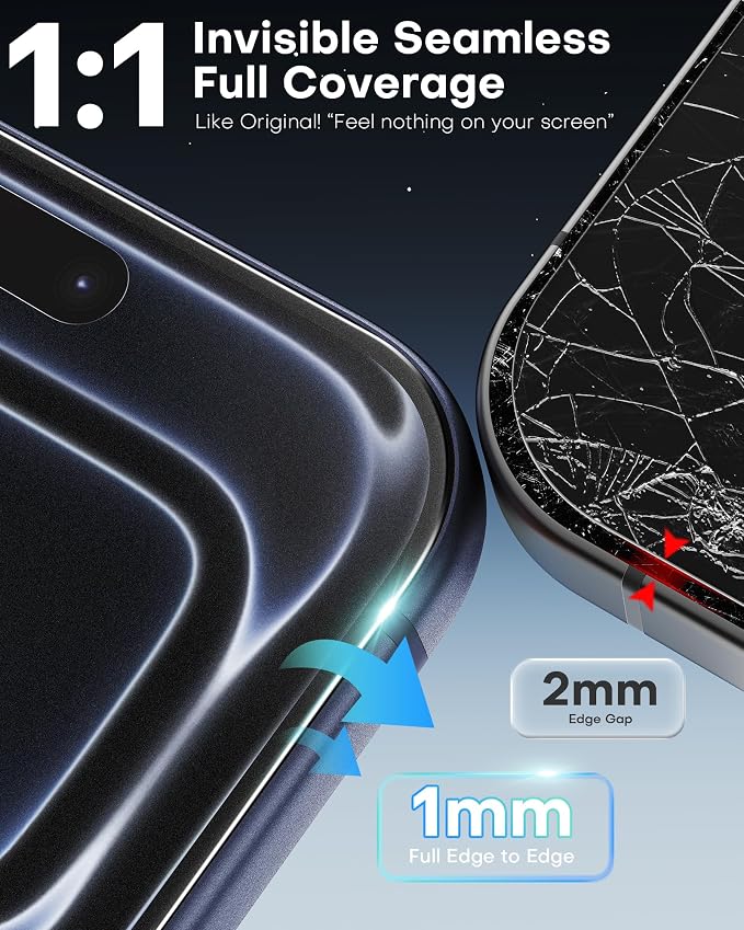 OMOTON 2+2 Pack Matte Screen Protector for iPhone 17 Pro 6.3 Inch 2025 Matte Layer Film with Camera Lens Protector Tempered Glass with Easy Installation Tool Anti-glare Smooth Touch Feel as Silk