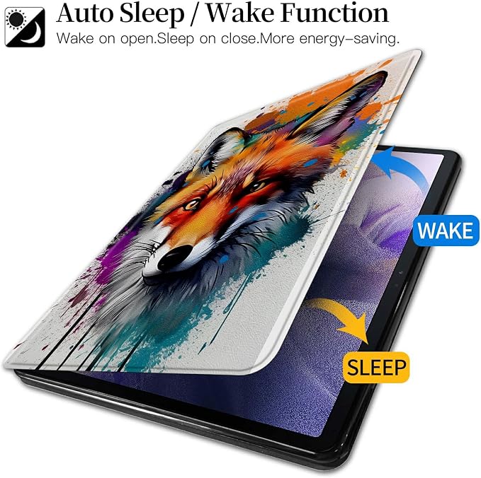American Flag Deer Pattern Case for All-New Amazon Kindle Fire 7 Inch Tablet (9th/7th/5th Generation 2019/2017/2015 Release)360 Degree Rotating Stand Protective Cover with Auto Sleep/Wake